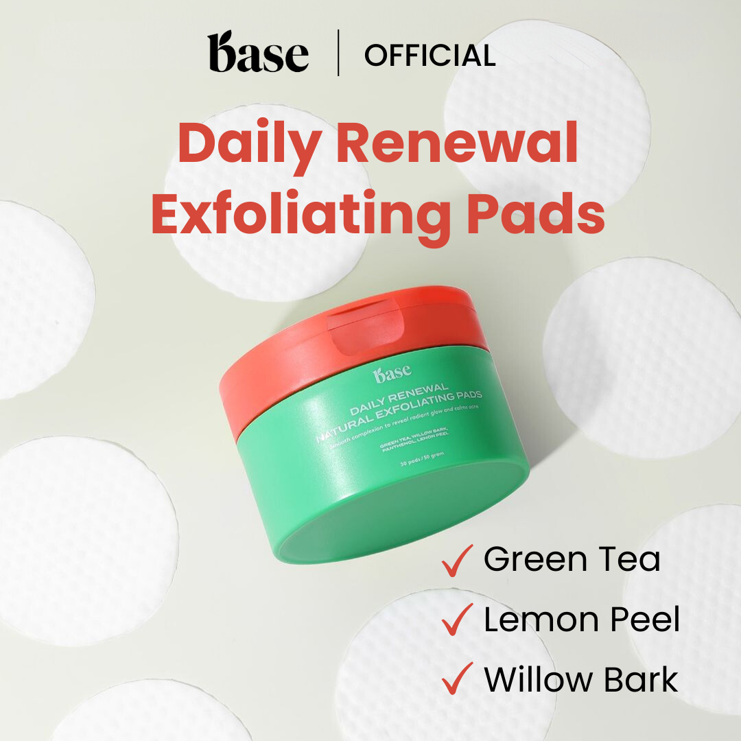 Base Daily Renewal Exfoliating Pads containing Green Tea, Lemon Peel and Willow Bark