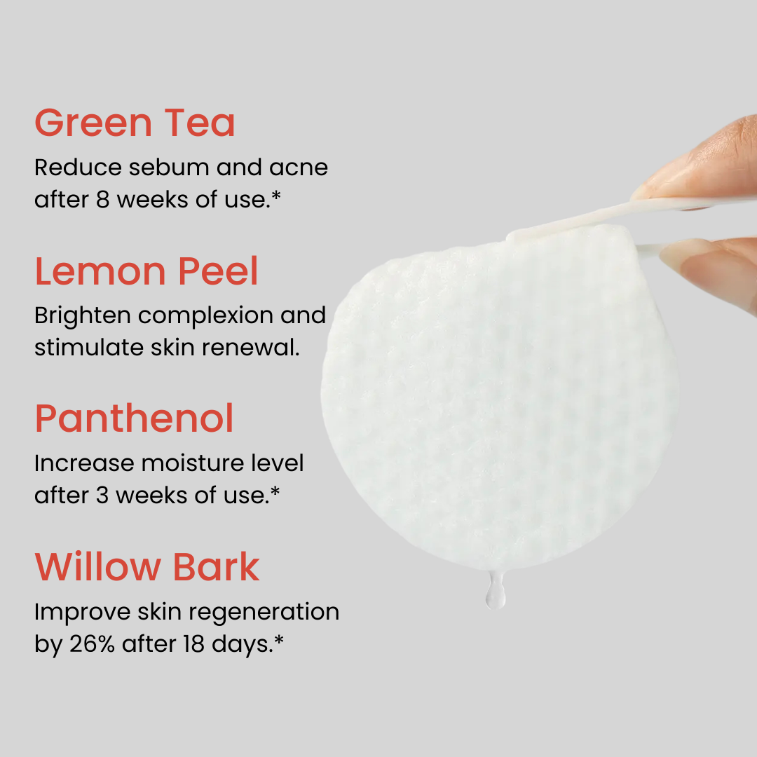 Exfoliating Pads reduce sebum and acne, brightens skin and increases moisture
