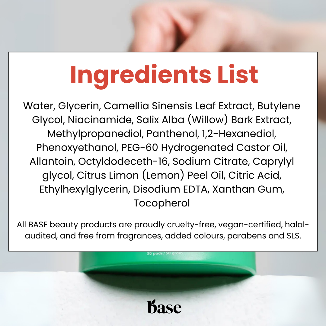 Base Daily Renewal Exfoliating Pads are gentle yet effective in exfoliating skin